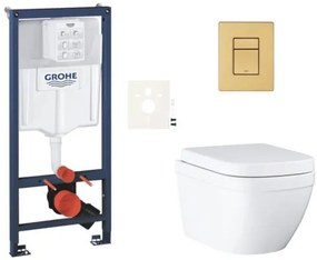 Závesný wc set do ľahkých stien / predstenová montáž GROHE Euro Ceramic SIKOGRSEUSCGN0