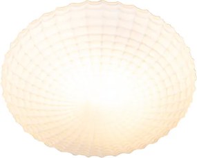 Klasické stropné svietidlo čierne s opálovým sklom 23 cm IP44 - Nohmi