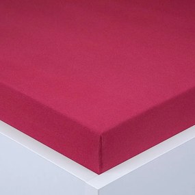 Napínacia plachta na posteľ jersey EXCLUSIVE vínová sada 2 ks 90 x 200 cm