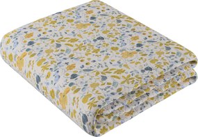 Prehoz na posteľ 220x260 cm farba produktu žltá látka zapletaná, vzorované