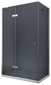 Mexen Roma, sprchovací kút 90 (dvere) x 60 (stena) cm, 6mm šedé sklo, chrómový profil, 854-090-060-01-40