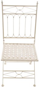 Kovová skladacia stolička Asina (SET 2 ks) - Krémová antik