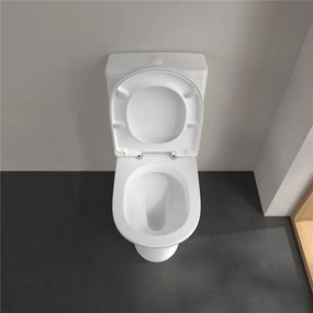 VILLEROY &amp; BOCH O.novo WC misa kombi s hlbokým splachovaním, zadný odpad, 360 x 640 mm, biela alpská, s povrchom CeramicPlus, 565810R1