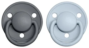 BIBS De Lux cumlíky, kaučuk 2ks - veľkosť 1 - Iron Baby blue