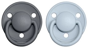 BIBS De Lux cumlíky, kaučuk 2ks - veľkosť 1 - Iron Baby blue
