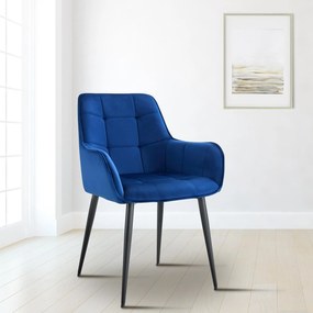 Jedálenská stolička Ferndale - zamat - svetlo šedá