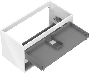 Mexen Box-A, závesná skrinka 90 cm, 2 zásuvky, biela lesklá, 91AX0-0900-470-2-00