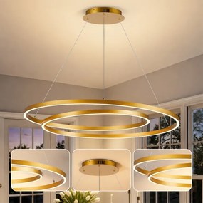 BRILAGI-LED Stmievateľný luster na lanku TWISTER LED/105W/230V 3000-6000K zlatá+DO
