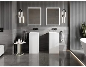 Mexen Xola-1, voľnestojace umývadlo z konglomerátu 40x40x85 cm, biela matná, 26594000