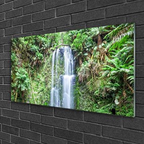 Skleneny obraz Vodopád stromy príroda 140x70 cm