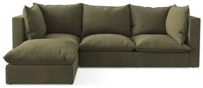 Khaki rohová pohovka (ľavý roh/s leňoškou) Manao – Makamii