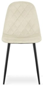 Set troch jedálenských stoličiek ASTI zamatový béžový (3 ks)