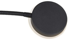 Moderná stojaca lampa čierna vrátane LED stmievateľná s čítacím ramenom - Strela