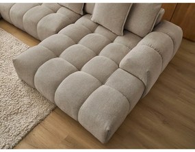 Taupe ženilková rozkladacia/s úložným priestorom rohová pohovka (ľavý roh/do tvaru "U") Everest – Bobochic Paris