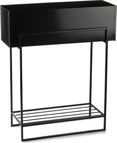 KOVOVÝ KVETINÁČ SO STOJANOM RECT 72X23X60 CM ČIERNA