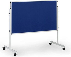 Mobilná informačná tabuľa, sklopná, modrá látka, 1200 x 1500 mm