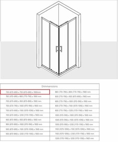 Erga Tucson, sprchový kút s posuvnými dverami 70(dvere) x 70(stena) x 190 cm, 6mm číre sklo, chrómový profil, ERG-S02-TUCSON-D070D070-CL-CR