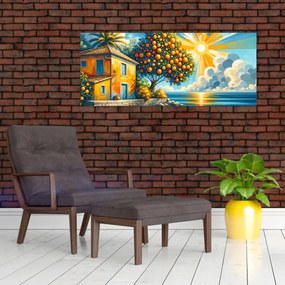 Obraz - Dom s pomarančmi I. (120x50 cm)