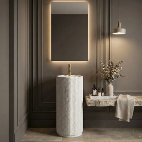 Rea Margarita, voľne stojace umývadlo, 390×390×850 mm, biela matná, REA-U0614