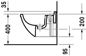Duravit Starck 3 - Závesný bidet Compact, 1 otvor pre armatúru prepichnutý, 360 x 475 mm, biely 2281150000
