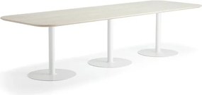 Stôl METRIC, zaoblené rohy, 3000x1000x720 mm, biela/jaseň