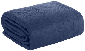 EUROFIRANY SADA PREHOZ NA POSTEĽ + OBLIEČKA NA VANKÚŠ BONI1 200X220 CM, 2 KS 40X40 CM TMAVOMODRÝ