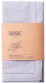 Svetlosivé bavlnené obrúsky 45 x 45 cm 2 ks – Basic Ambiente - 596400
