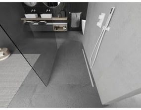 Mexen Kioto, priechodná sprchová zástena 100 x 200 cm, 8mm číre sklo, 2x biela stabilizačná rozpera, 800-100-002-20-00