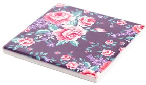 Altom Keramická podtácka Floral, 10 x 10 cm, sada 4 ks