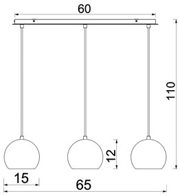 Luster na lanku SOOL 3xE27/60W/230V