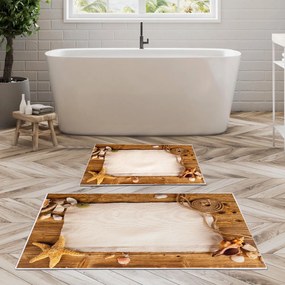 Súprava 2 kusov kúpeľňových predložiek SeaFrame hnedá