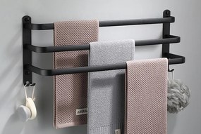 Nástenný vešiak na uteráky ATHOS 50 cm - čierny