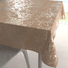 Biante Veľký zamatový štvorcový obrus Isabela IBL-016 Zlatý mramor na púdrovo béžovom 250x250 cm