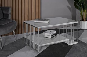 Konferenčný stolík Kayseri 90 cm mramor/strieborný