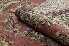 Ručne tkaný vlnený koberec Vintage 10175 rám / ornament, béžový / červený