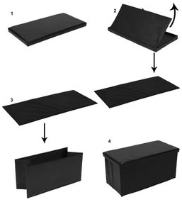 STILISTA 6129 Skladacia lavica s úložným priestorom - čierna