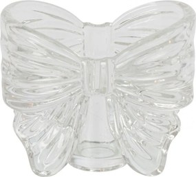 Transparentný sklenený svietnik v tvare mašle Bow - 10 * 6 * 8 cm / 2cm