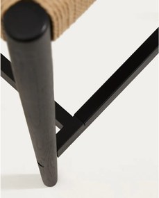 Čierna/v prírodnej farbe barová stolička z dubového dreva (výška sedadla 65 cm) Analy – Kave Home