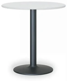 Konferenčný stolík FILIP II, priemer 800 mm, čierna podnož, doska biela