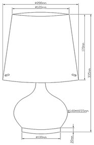 Fabas Luce 2533-34-102 - Stolná lampa ADE 1xG9/25W/230V + 1xE14/60W