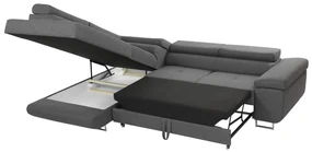 Rohová rozkladacia pohovka Torezio, Dostupné poťahy: ekokoža Soft 017 (biela) + Lux 05, Strana: pravá