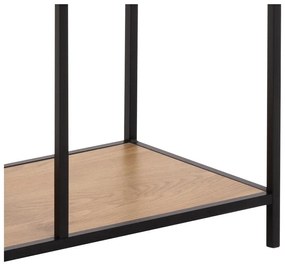 Knižnica v čiernej a prírodnej farbe v dekore duba 77x185x35 cm Seaford – Actona