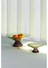 Zeleno-hnedá sklenená misa na ovocie ø 25 cm Bonbon – Hübsch