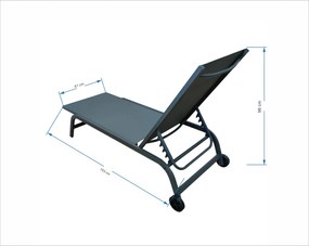 Záhradné ležadlo Houseland Breeze sivé