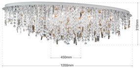 Orion - Krištáľové stropné svietidlo CRYSTALRIVER 21xG9/40W/230V lesklý chróm