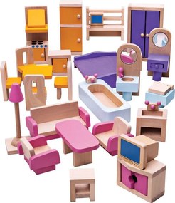 Bigjigs Toys Drevený nábytok do domčeka pre bábiky