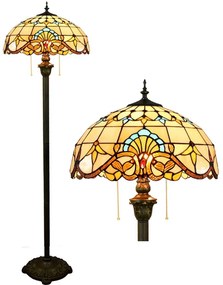 Tiffany stojaca lampa Barok Floor 128 HuizhouOufuLighting v162xš40,sklo/kov,40W
