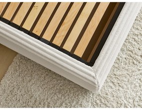 Béžová čalúnená dvojlôžková posteľ s úložným priestorom s roštom 180x200 cm Jade – Bobochic Paris