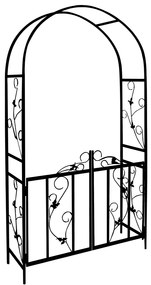 Oblúk na ruže ROMANCE s bránkou, 225x115X37CM, čierna Gardebruk