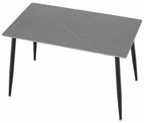 Tempo Kondela Jedálenský stôl, sivý mramor/čierna, 121x71 cm, FLORENC TYP 1